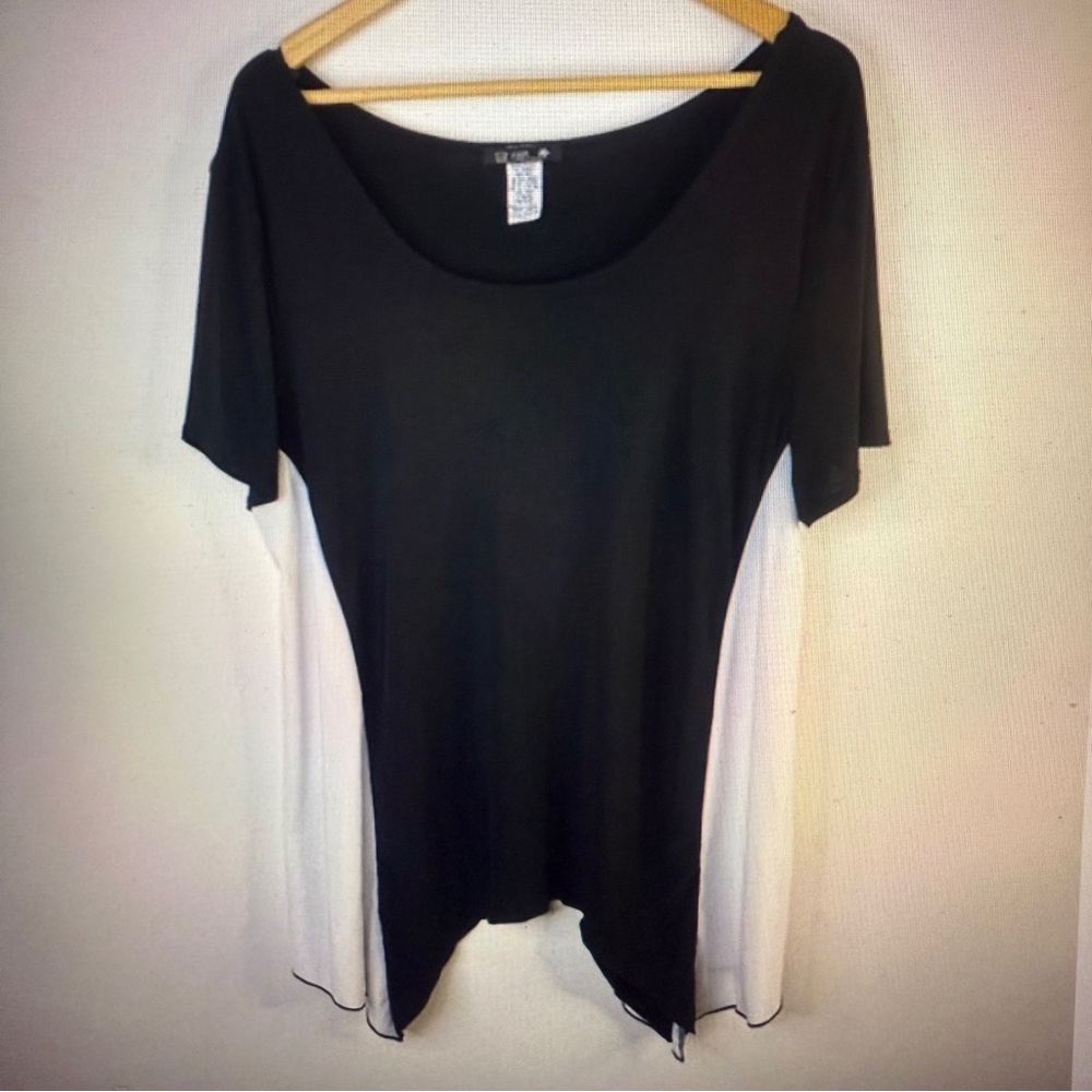 Star Vixen Women Black White Short Sleeve Top Casual Size 3X